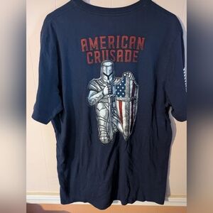 CANVAS Men's Size XL T-shirt Black "Knight Templar American Flag Crusader"